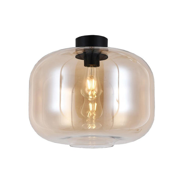 Keg Ceiling Light - Amber Glass