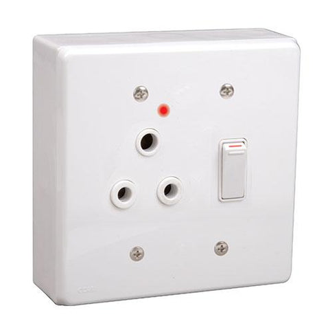 Lesco Lss Surface Single Switched Socket 16A Square Sw