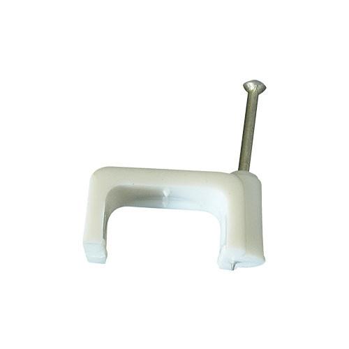 Matelec Cable Clips Flat White 5mm To 18mm 100Pk