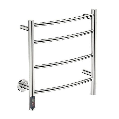 Bathroom Butler Natural 4 Bar Curved TDC Heated Towel Rail 500mm - Polished Stainless Steel