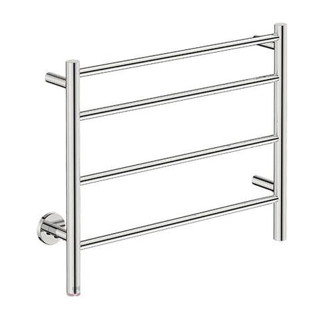 Bathroom Butler Natural 4 Bar Straight PTS Heated Towel Rail 650mm - Polished Stainless Steel