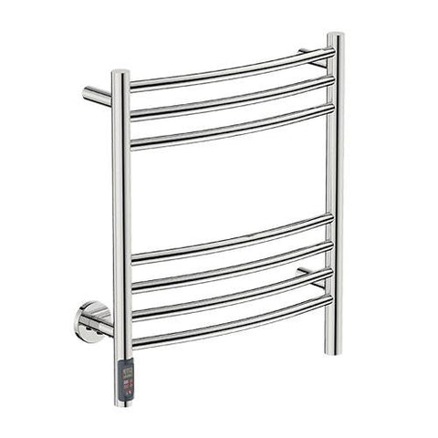 Bathroom Butler Natural 7 Bar Curved TDC Heated Towel Rail 500mm - Polished Stainless Steel