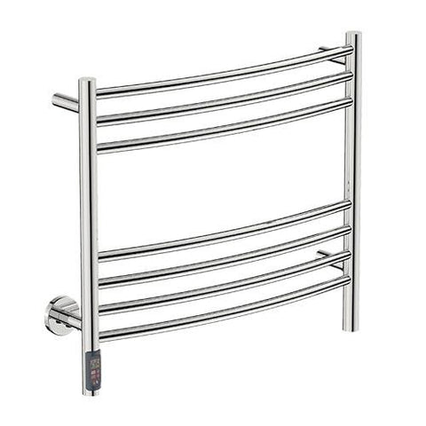 Bathroom Butler Natural 7 Bar Curved TDC Heated Towel Rail 650mm - Polished Stainless Steel