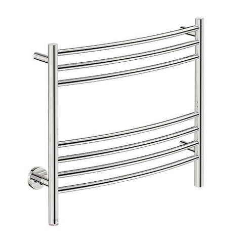 Bathroom Butler Natural 7 Bar Curved PTS Heated Towel Rail 650mm - Polished Stainless Steel