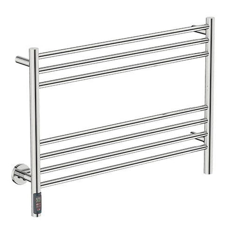 Bathroom Butler Natural 7 Bar Straight TDC Heated Towel Rail 800mm - Polished Stainless Steel