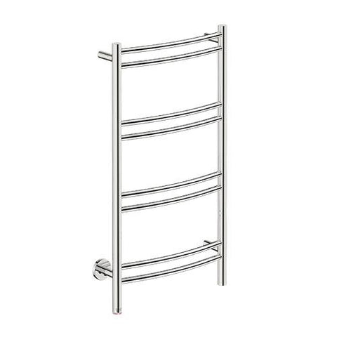 Bathroom Butler Natural 8 Bar Curved PTS Heated Towel Rail 500mm - Polished Stainless Steel