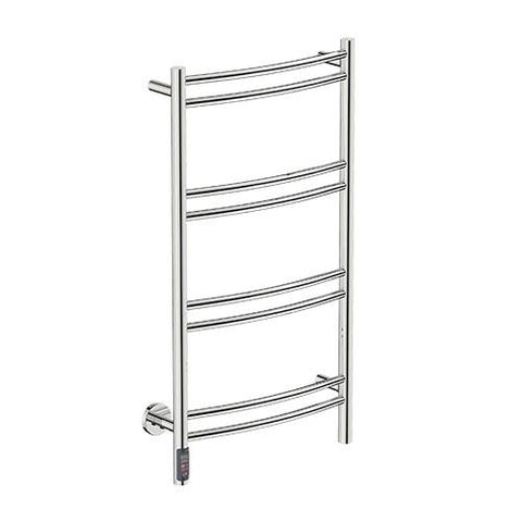 Bathroom Butler Natural 8 Bar Curved TDC Heated Towel Rail 500mm - Polished Stainless Steel