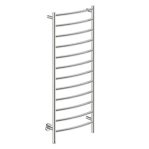 Bathroom Butler Natural 12 Bar Curved PTS Heated Towel Rail 500mm - Polished Stainless Steel