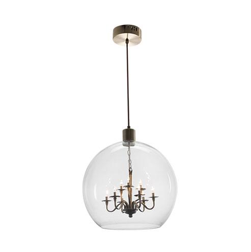 Satin Brass Pendant with Clear Glass
