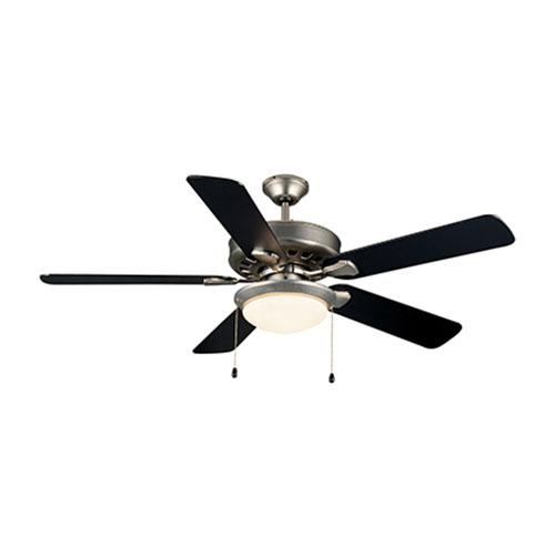 51" 5 Blade Kitwe Ceiling Fan - Satin Silver and White