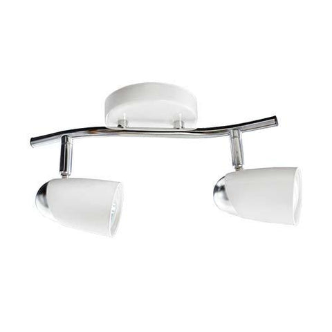 Bright Star White And Polished Chrome Double Spotlight