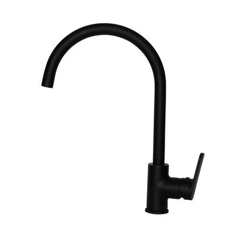 Spring One Hole Sink Mixer Tap J- Spout Up - Black