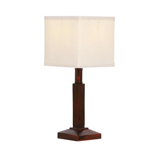 Resin Table Lamp With Square Cream Shade
