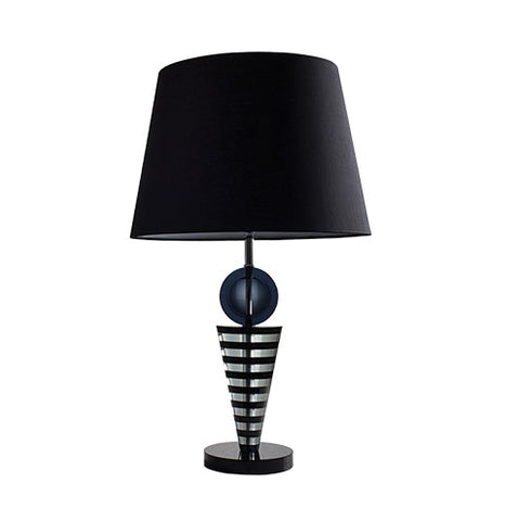 Black Crystal Table Lamp with Black Fabric Shade