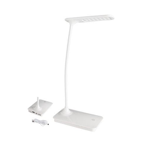 LED White Table Lamp with USB Port