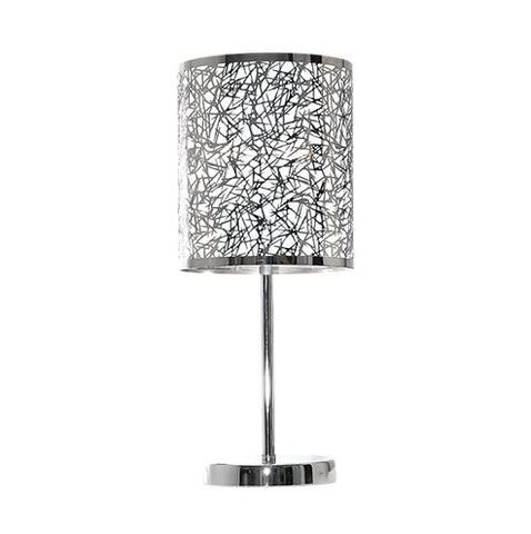 Silver Patterned Table Lamp 470mm