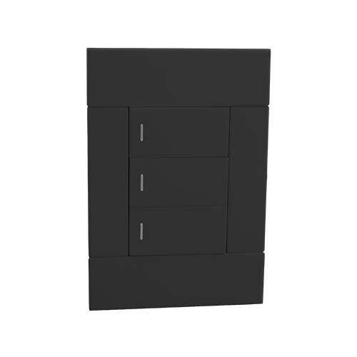 Veti 2 Three Lever One Way Switch Charcoal