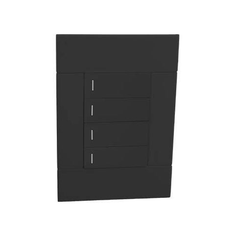 Veti 2 Four Lever One Way Switch Charcoal