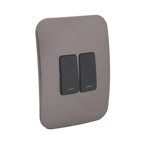 VETi 1 Two Lever One-Way Light Switch - Black modules