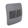 VETi 1 Four Lever One-Way Light Switch - Black modules