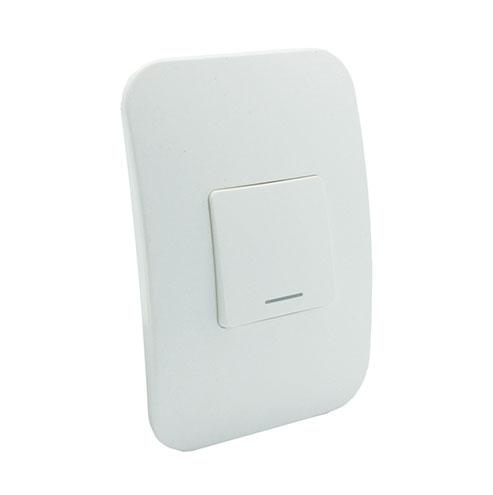 VETi 1 One Lever Two-Way Light Switch - White Double Module