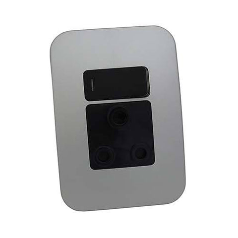 VETi 1 Single Switched Socket Outlet - Black modules