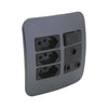 VETi 1 Single RSA and Triple V-Slim Socket Outlet - Black modules