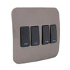 VETi 1 Four Lever One-Way Light Switch with Locator - Black modules