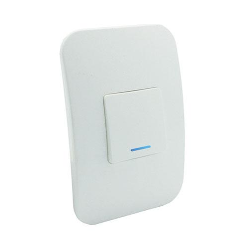 VETi 1 One Lever One-Way Light Switch with Locator - White Double module