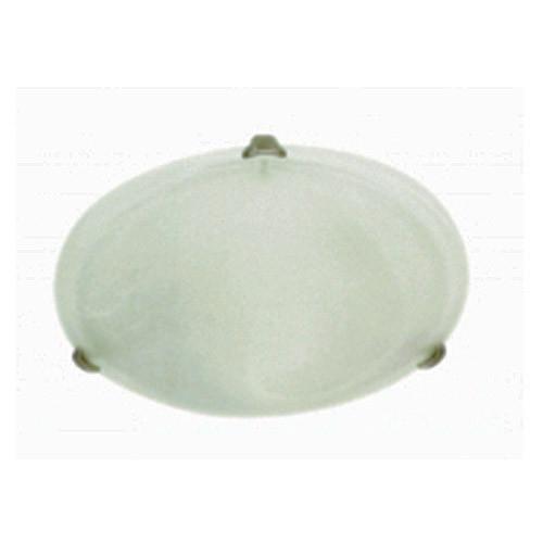 Bright Star Lighting Semplice Alabaster Glass With Satin Chrome Clips Ceiling Light 400mm