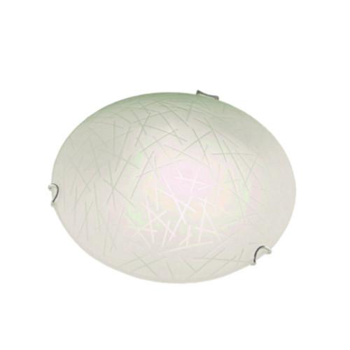 Bright Star Lighting Frosted Organico Patterned Glass With Polished Chrome Clips Ceiling Light 300mm