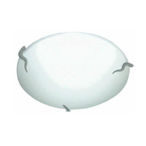 Bright Star Lighting Plain Frosted Glass With Twisted Metal Clips Ceiling Fitting Large