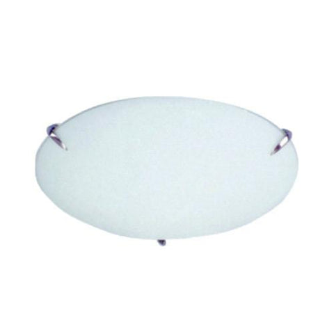 Bright Star Lighting Plain Frosted Glass With Straight Metal Clips Ceiling Fitting Small