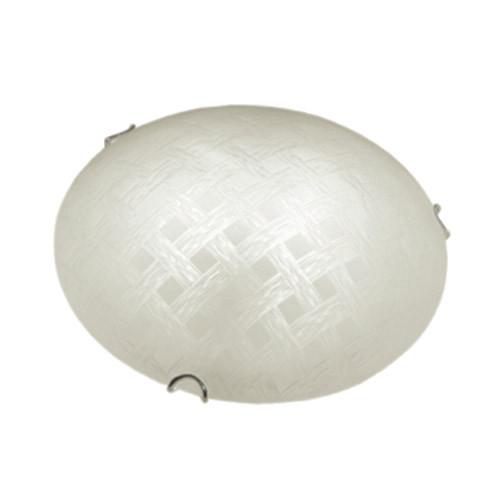 Bright Star Lighting Frosted Cestino Patterned Glass With Polished Chrome Clips Ceiling Light 250mm
