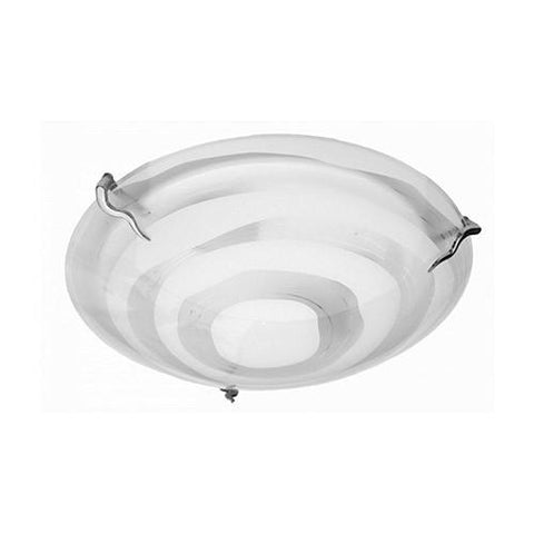 Bright Star Lighting White Opaque Glass With Satin Chrome Skew Clips Ceiling Light 300mm