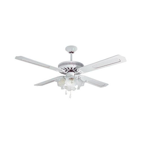 52" 4 Blade Ceiling Fan with Lights - White