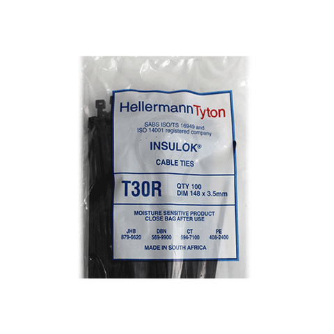 Hellermanntyton T30Rbk Cable Tie 3 5mm X 148mm
