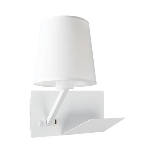 White Wall Light with USB